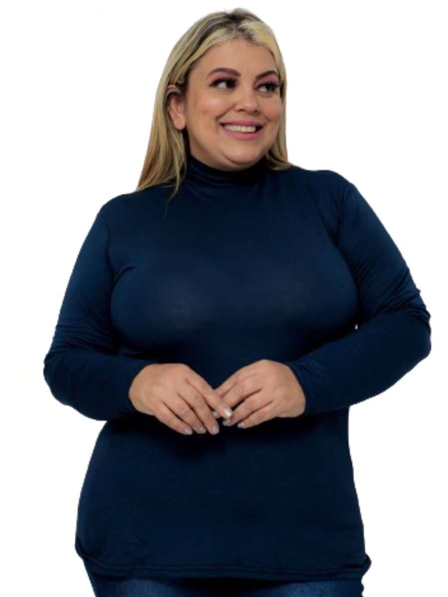 Plus Size Blouses - Màu xanh hải quân - Xem 1
