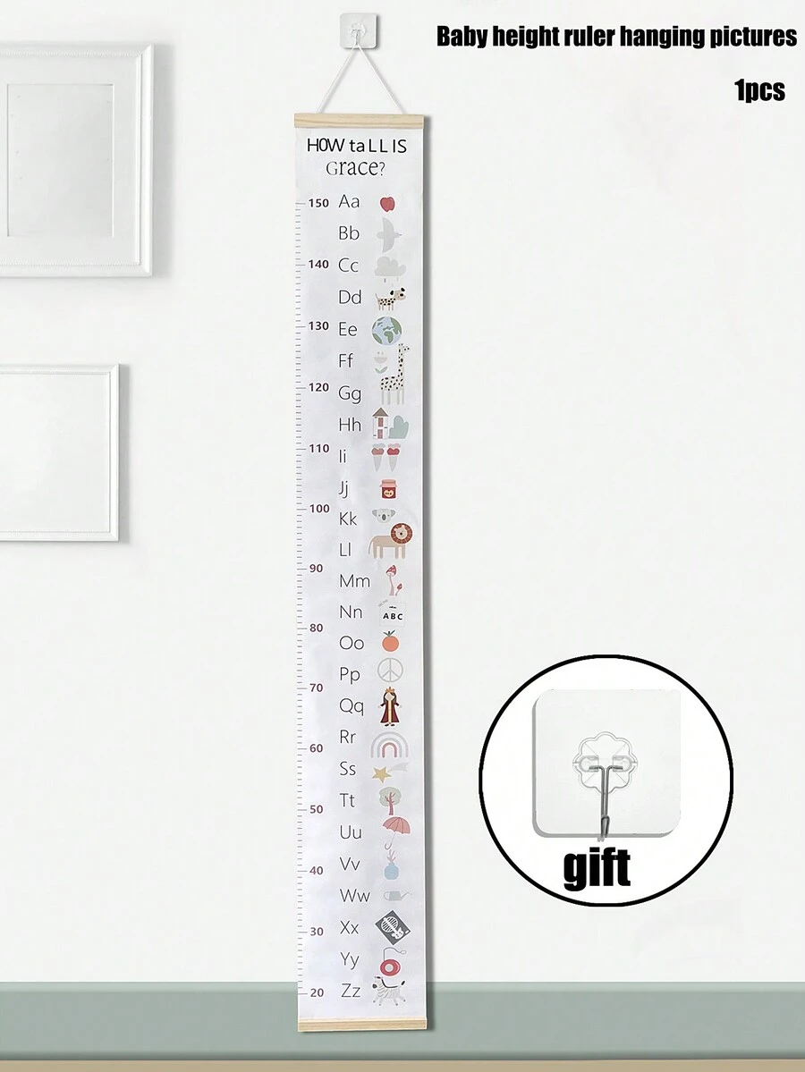 1pc Children Room Decoration Baby Growth Height Measurement Hanging Ruler, Water-Resistant & Durable (Measurement: 20cm-150cm) - Multicolor - View 1