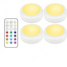 Puck Lights With Remote Closet Lights Stick On Lights Shelf Lights Push Lights Tap Light LED Puck Lights For Under Cabinet