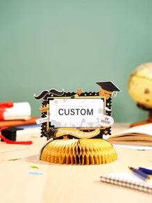 1pc Personalized Photo To Custom Graduation Decorations Class Of 2024 Graduation Party Decorations Honeycomb Centerpiece Table Decorations