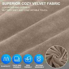 YSTYLE Velvet Sofa Cover 1/2/3/4 Seats, Adjustable Sofa Covers With Armrests, Elastic Sofa Covers, Universal Anti Cat Sofa Covers, Sofa Cover Anti Slip Sofa Cover - Camel - View 3