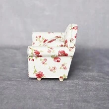 1:12娃娃屋微型家具客廳裝飾，花卉沙發，美麗的沙發讓您的娃娃可以休息和更多樂趣，非常適合您。 - 彩色 - 查看 9