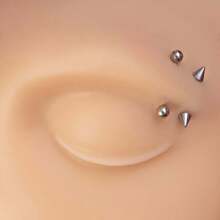 CIZME 40pcs Stainless Steel Nose Piercing Jewelry Set Nose Rings Lip Rings  Earrings Tongue Rings Curved Barbell Set Simple Style Piercing Jewelry - Simplicity - View 5