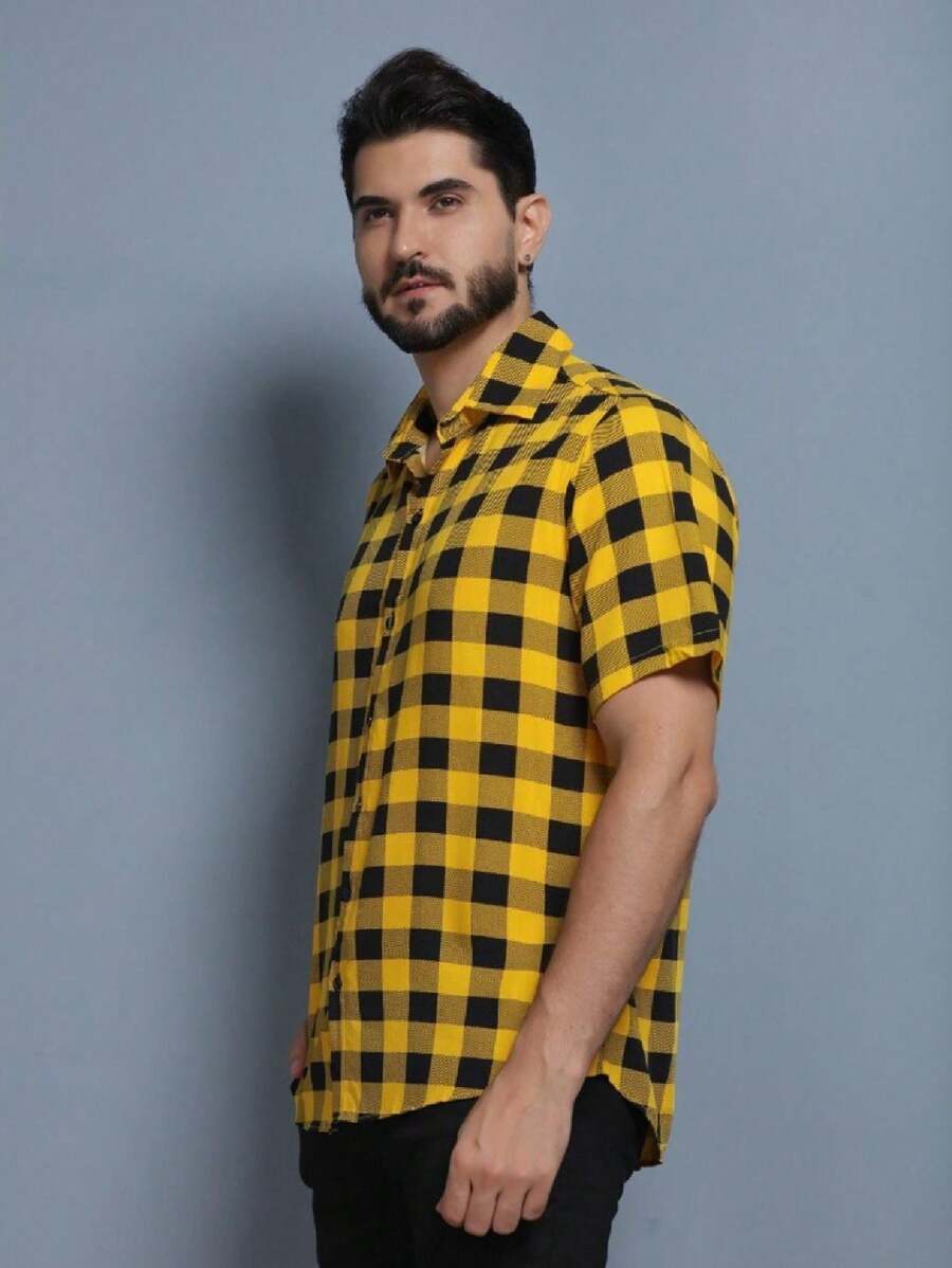 Men Shirts - Yellow - View 1