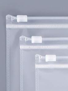 1pc Transparent Document Bag, Waterproof, Suitable For Classroom And Office, Used For Storage By Civil Servants And Students - White - View 4