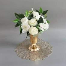 1 pieza Nuevo diseño Jarrón de flor dorado, estantería de metal para flores de mesa, jarrón alto pequeño para cumpleaños, bodas, aniversarios, decoración del hogar o uso en recepciones, decoración de boda, centro de mesa, decoración de mesa, fiesta