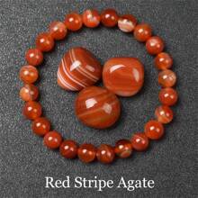 Pulsera de cuentas de piedra natural real de 6/8mm para mujeres, Lapislázuli auténtico, gema de lazurita azul, apatita azul, ágata roja con rayas, cornalina roja, cristal de sodalita, ópalo rosa, piedra de cuarzo rosa, rodanita roja, jaspe rojo, piedra Unakita, ojo de tigre amarillo, jade dorado, obsidiana dorada, obsidiana dorada arcoíris de luz dorada, arenisca azul, radiance de cielo estrellado, piedra de sangre de dragón, pulsera de amatista y piedras naturales de alta calidad, joyería de cristal de Reiki púrpura real original para mujeres y hombres.