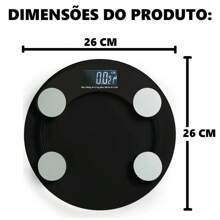 Balança corporal digital preta vidro temperado até 180 kg - Preto - Visão 3