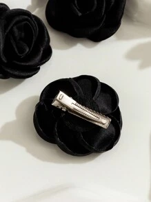 3 pièces Ensemble de pinces à cheveux roses beiges, convient pour les vacances, les sorties ou l'utilisation à la maison. Pinces à cheveux, barrettes à cheveux, accessoires pour cheveux, accessoires de tête, épingles à cheveux, été, vacances, voyage, festival, fête - Noir - Voir 4