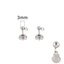 20入組不鏽鋼金色3、4、5、6、7毫米球形耳針和跳環DIY耳環配件珠寶製作擺件