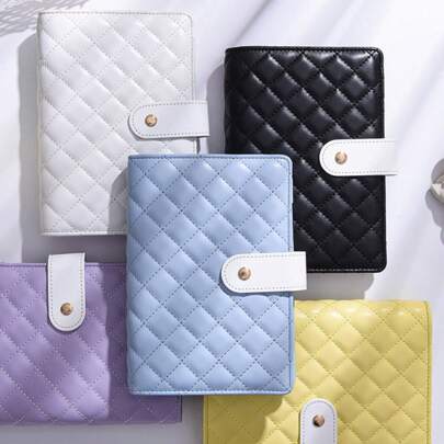 A6 PU Leather Cash Budget Clip Storage Device, Equipped With 3 Self-Adhesive Labels, 5 Zipper Pockets, 5 Color Cards, Cash Envelopes With 12 Card Types, Budget Table, Self-Adhesive Labels, And Stationery Back To School,Back To School,School Supplies,Savings Plan,Biweekly Savings Plan,10000 Savings Plan,Savings Strategy