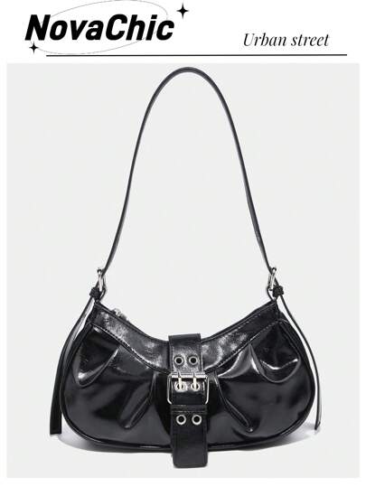 1PC Y2K Gothic Fashionable Type Rivet Decoration Vintage Block Decoration Women's Shoulder Bags And Shoulder Botes Are Adjusted For Daily Travel, Perfect For Music Festival, Rock Style Bag For Women, 2000s Fashion Style Bag For Women, Street & Japanese Bag For Women