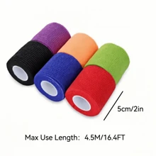 6 rotoli di bende elastiche adesive multicolori, confezione: bende di supporto per polso e caviglia, resistenti e stretching, per sport e attività all'aperto, colori casuali (4,5 cm L x 5 cm L), accessori per palestra, bende per sport, nastro per sport