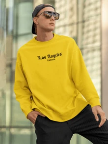 Men Sweatshirts - Màu vàng - Xem 4