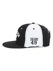 1顶青少年平沿个性化刺绣数字嘻哈帽，大帽檐防晒户外帽，情侣休闲街头棒球帽 - 多色 - 查看 10