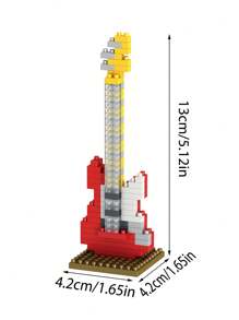 1 Pc Set Mini Assembling Plastic Building Blocks Toy, Have Electric Bass, Acoustic/Red/Blue Electric Guitar Model, Bring High-Definition Stereoscopic Assembly Drawings, Micro-Particle Building Blocks 3D Model Building Toys, Suitable Birthday Holiday Gifts, Creative Decorative Ornaments Beginners Simple Block Building Exercise Hands-On Abilities Room Decoration,Building Blocks,Guitar,Blocks,Stocking Fillers,Guitar,Gift,Stocking Fillers Adults,Stocking Fillers,Gift - Multicolor - View 11