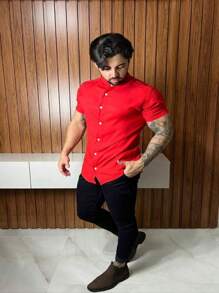 Men Shirts - 紅色 - 查看 2