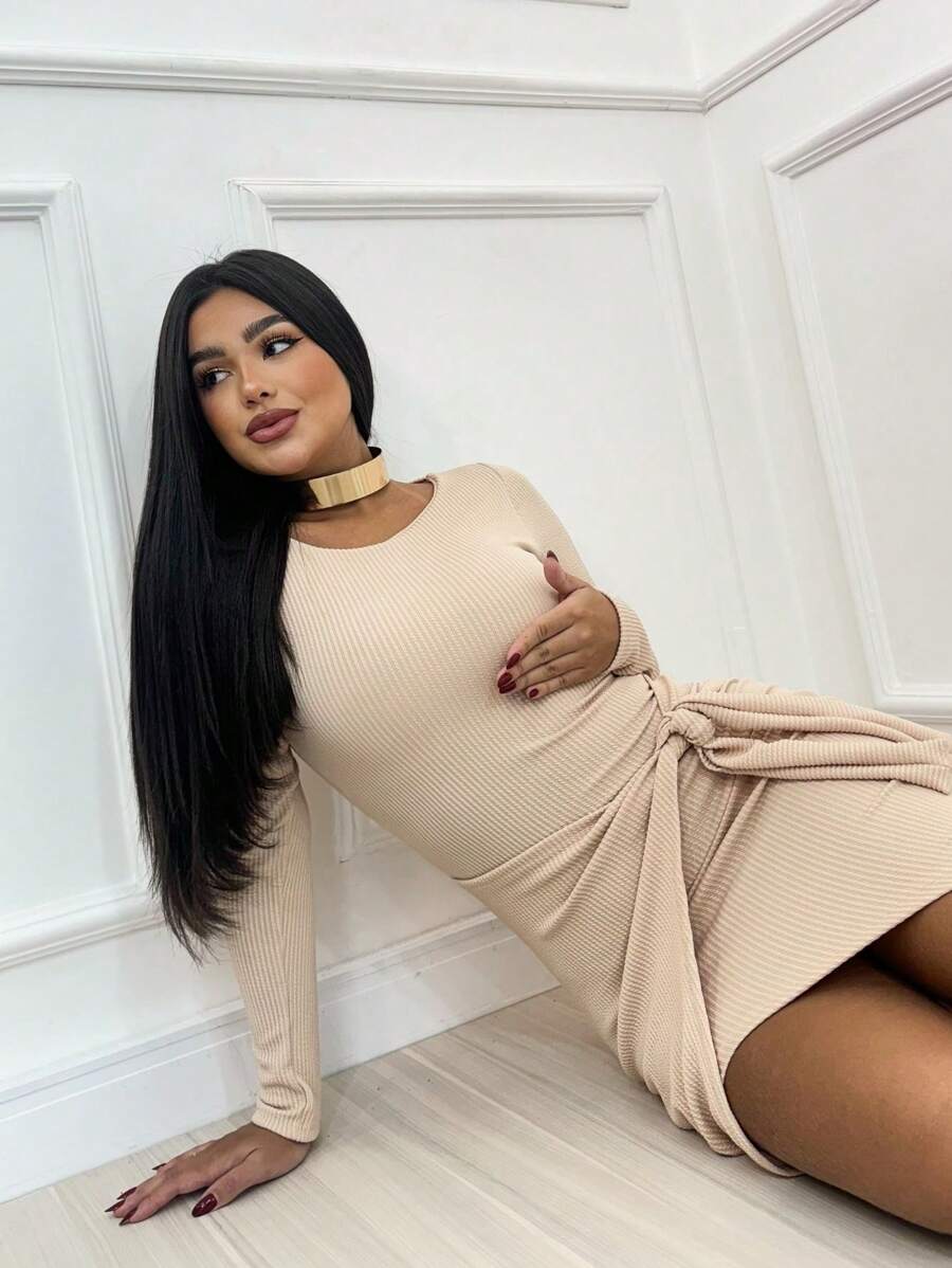 Women Dresses - 米色 - 查看 1