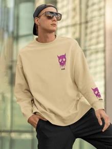 Men Sweatshirts - 卡其色 - 查看 4