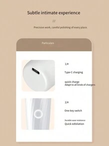 1pc Portable USB Rechargeable Electric Foot Callus Remover With 2 Adjustable Speed Levels, 2 Replacement Grinding Heads Included For Safe Exfoliation And Foot Care - White - View 7