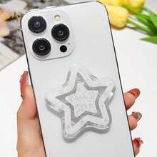 Glitter Star Phone Stand, Suitable For Desktop Phone Holder - White - View 2