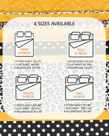 4/6 Piece Patchwork Printed Sheet Set - Brushed Microfiber 14 Inches Deep Pocket - Soft Fun Patterned Bedding Sheets & Pillowcases Set