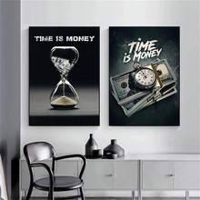 1pc Time Is Money Inspirational Quotes & Success Steps Wall Poster, Unframed Room Home Decor Gift Art Print - Multicolor - View 2