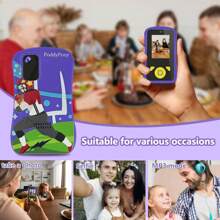 PoddyPony Educational And Outdoor Toys For 3-12 Years Boys And Girls Smart Phone Selfie Digital Kids Camera MP3 Music Player With Dual Camera 32G SD Card Include