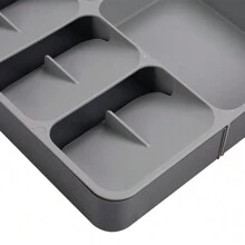 Live And Home Expandable 12-Compartment Cutlery Tray Drawer Organiser, 10/12 Compartment Expandable Premium PP Cutlery Tray - Grey, Durable & Space-Saving Organizer For Kitchen Drawers - Xám - Xem 8