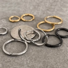 1對時尚嘻哈幾何耳環，男女適用經典復古朋克風格耳飾