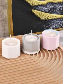 3 Hole Round Heart Square Octagon Concrete Flower Pot Vase Silicone Mold Gypsum Concrete Mould For Succulent Flower Pot DIY Aromatherapy Candle Cup Mold Home Gardening Decor