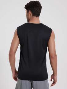 Conjunto de 3 peças de Camiseta de Treinamento Fitness para Homens Preto, Respirável e Confortável com Alças Cruzadas, Gola Redonda e Sem Mangas Para Uso Doméstico