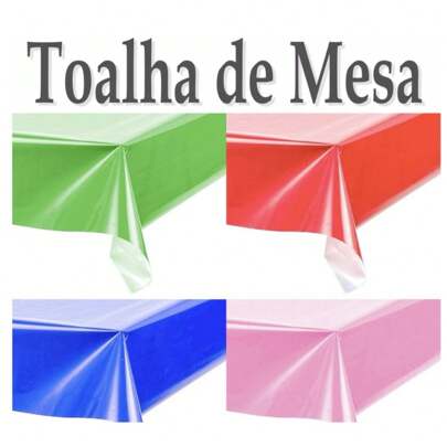 Kit 10 Toalha De Mesa Lisa Plastica 70x70cm de festa