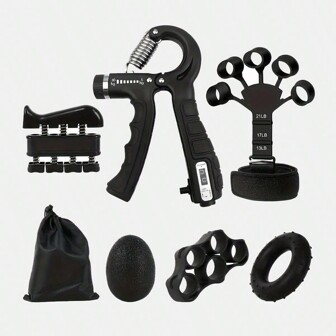 Set de entrenador de fuerza de agarre, apretadores de mano, ejercitador de dedos, fortalecedor de muñeca, accesorios de gimnasio para entrenamiento de antebrazo, Deporte, Gimnasio, Ejercicio En Casa