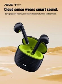 ASUS Asus AS-172 Wireless Earbuds With Microphone Semi-In-Ear Noise-Proof Headphones Headset With Mic Over Ear Compatible With IPhone/Android/Ios