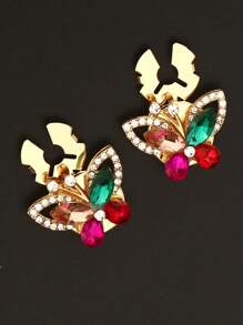 2入組女款鈕扣夾，亮晶晶的蝴蝶形鈕扣夾裝飾，可拆卸不需針線的裝飾扣，適用於女士衣著的配飾禮品，可當作鈕扣珠寶的裝飾品 - A - 查看 17