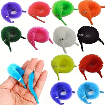 1/10pcs Lovely Squirrel Magic Worm, Trick Caterpillar Toys For Interactive Games, Perfect Cat Teaser, And Festive Parties For Mardi Gras & Christmas