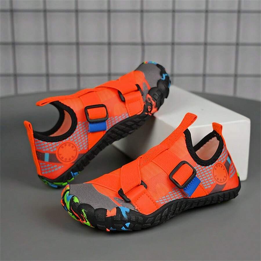 男童室內健身訓練鞋，青少年水上運動鞋，輕便防滑柔軟橡膠鞋底，適用於戶外海灘、游泳、涉水、潛水徒步旅行 - 橘色 - 查看 1