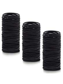 50pcs Black Basic Hair Tie, Simple Fashionable Casual Wide Elastic Hair Ties Ponytail Holders Hair Elastics Hair Rubber Bands Scrunchies Hair Rope