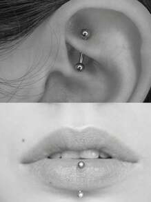 AVYRING 10pcs 16G Stainless Steel Curved Barbell Tiny Eyebrow Ring Lip Jewelry Ear Rook Navel Small Belly Button Ring For Women Men 6mm/8mm/10mm/12mm