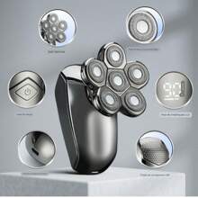 Maquina Recarregável 5 Em1 Barba Cabelo Nariz Limpeza Facial Cor Preto Voltagem 110v/220v Bivolt