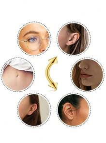 AVYRING 10pcs 16G Stainless Steel Curved Barbell Tiny Eyebrow Ring Lip Jewelry Ear Rook Navel Small Belly Button Ring For Women Men 6mm/8mm/10mm/12mm