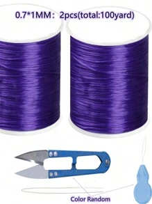 5pcs/set Simple White DIY Jewelry Making Kit Including 2rolls Elastic String, 1pc Scissors, 1pc Tweezers, 1pc Wire Leads - White - View 8