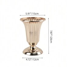 1 pieza Nuevo diseño Jarrón de flor dorado, estantería de metal para flores de mesa, jarrón alto pequeño para cumpleaños, bodas, aniversarios, decoración del hogar o uso en recepciones, decoración de boda, centro de mesa, decoración de mesa, fiesta
