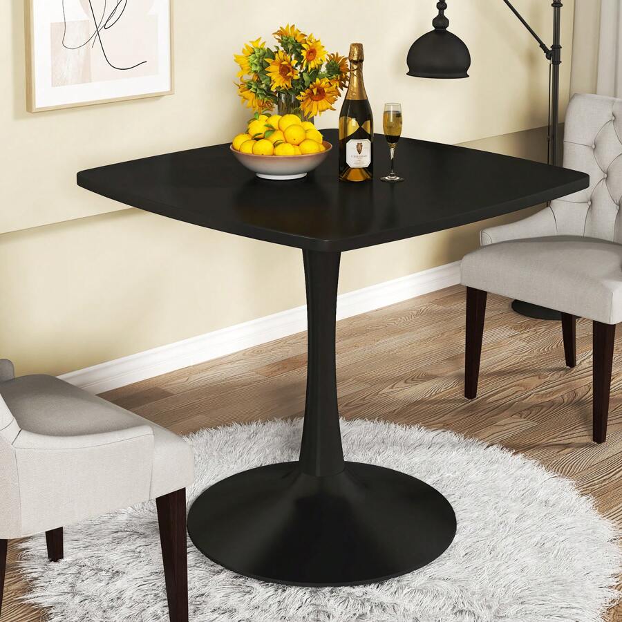 Square Shaped Dining Table, Modern Style Bar Table With MDF Tabletop