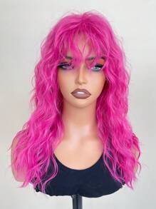 Red Wig Natural Messy Medium Length Curly Hair, High-Quality Synthetic Wig, Suitable For Daily Gatherings And Halloween Wigs