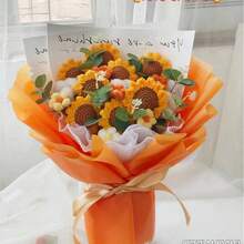 1pc Knitted Bouquet Handmade Eternal Flower, Perfect Birthday/Graduation Gift For Female Friends, Besties And Moms