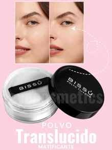 Polvo translucido Fijador bissu, polvo transluciodo blanco para rostro, polvo suelto para rostro, polvo traslucido