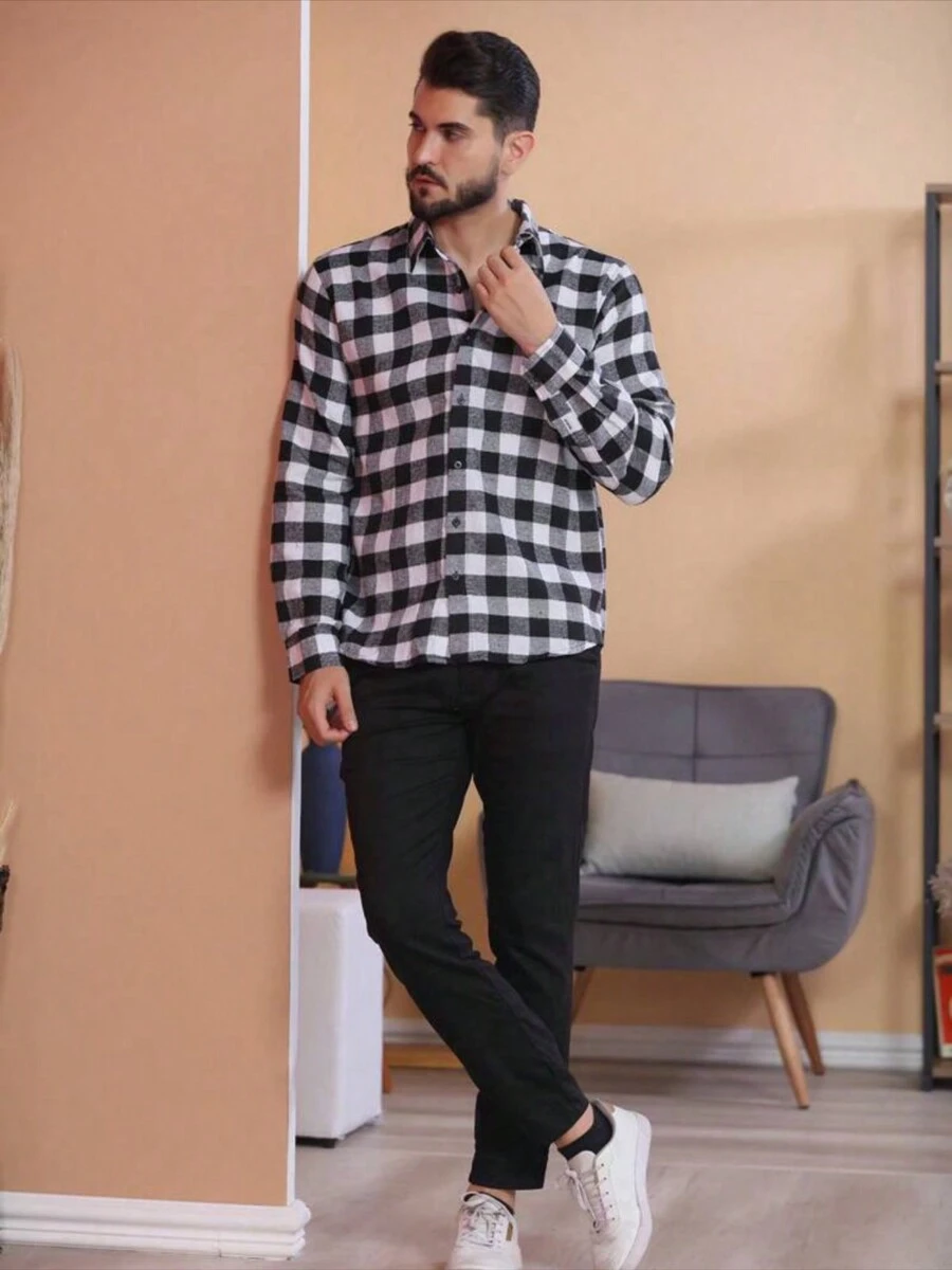 Men Shirts - Black and White - View 1