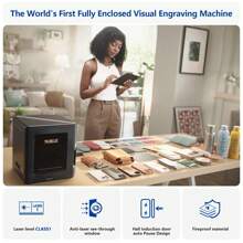 Laser Engraver, WAINLUX K8 2.5W Enclosed Visual Mini Laser Engraving Machines With Smart Camera To Intelligent Positioning, Portable Laser Cutter For DIY, Wood, Glass, Supports Win/IOS System/Offline - 黑色 - 查看 4